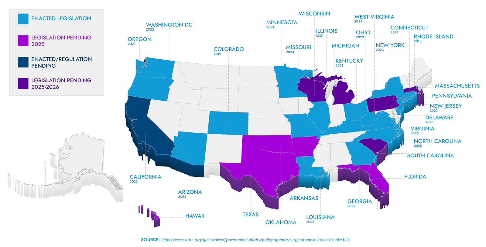 US smoke legislation map