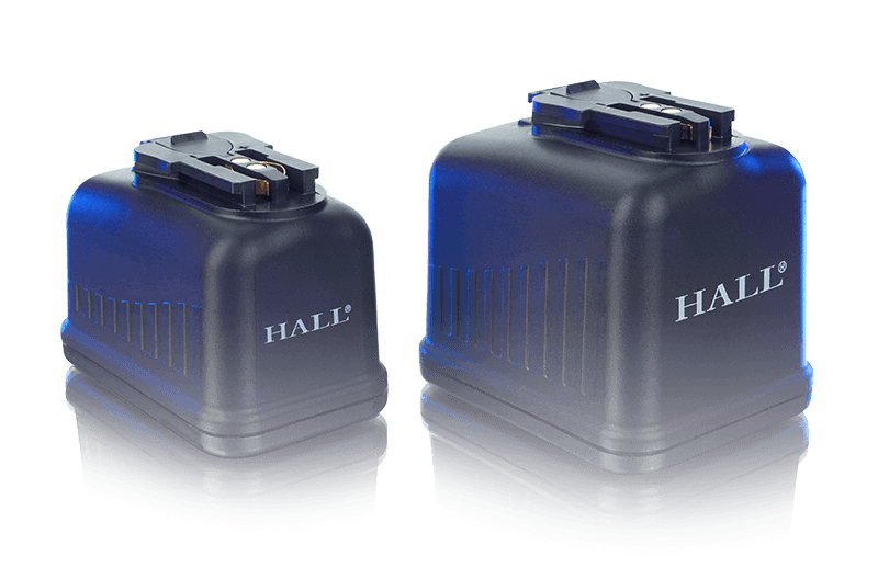 two differently sized hall lithium batterie